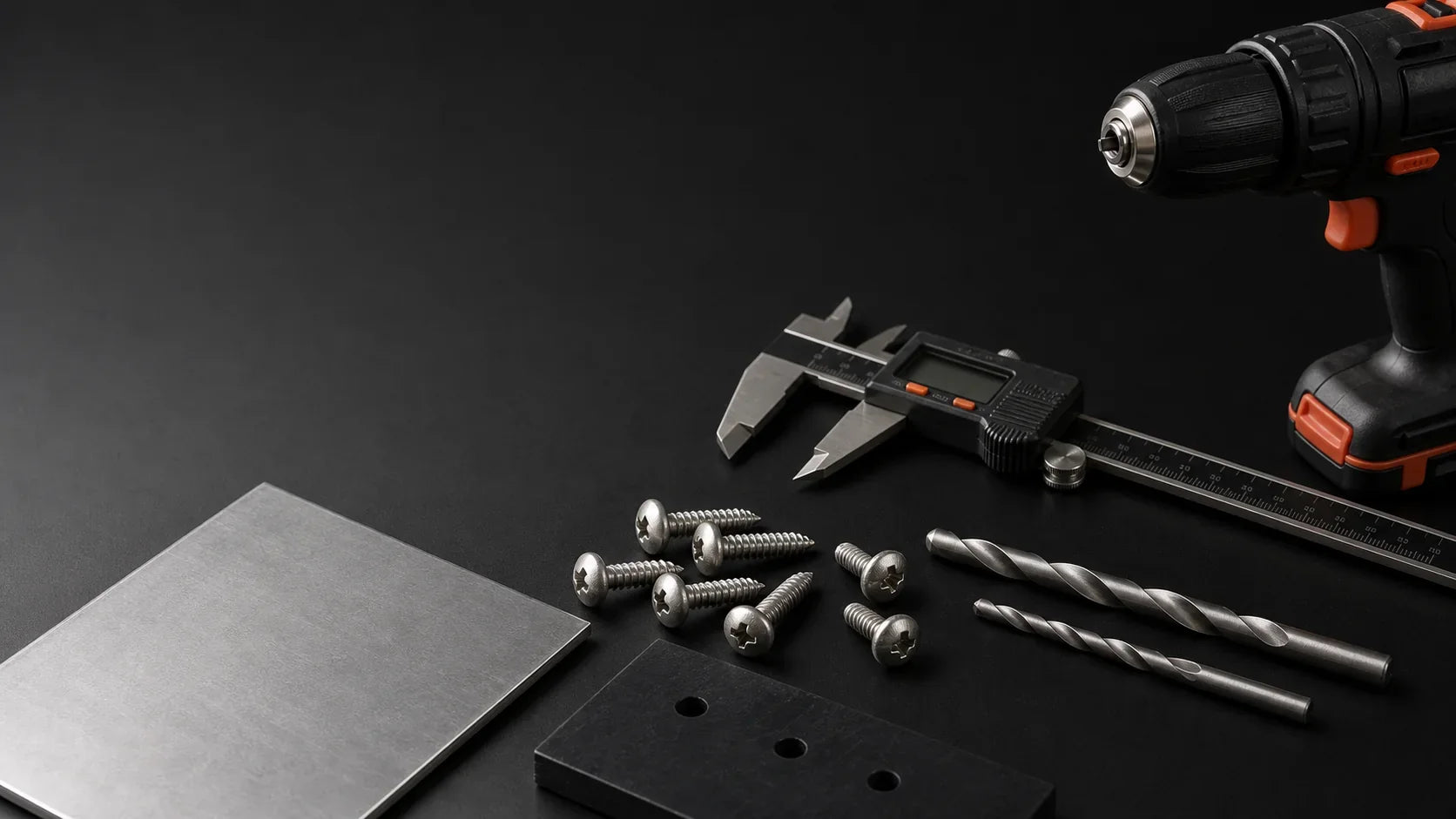 Stainless steel self-tapping screws with drill bits, caliper, sheet metal and engineering plastic