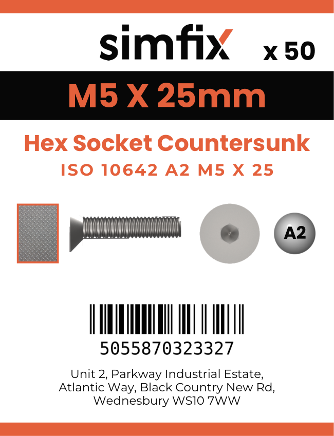 Simfix product label - 10642A205025PK50-SIM