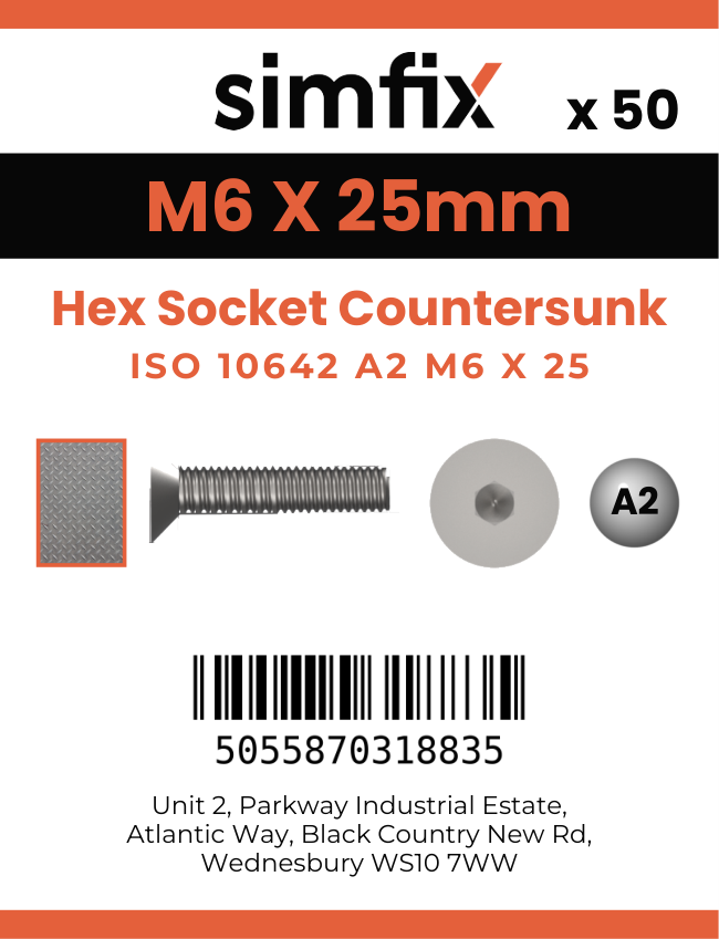 Simfix product label - 10642A206025PK50-SIM