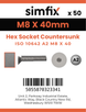 Simfix product label - 10642A208040PK50-SIM