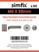 Simfix product label - 10642A406030PK50-SIM