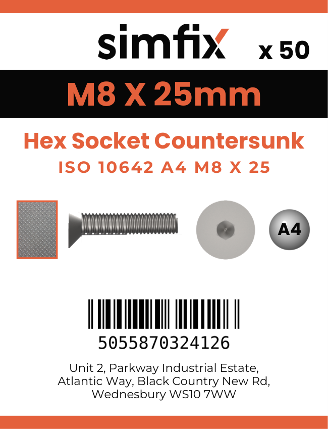 Simfix product label - 10642A408025PK50-SIM
