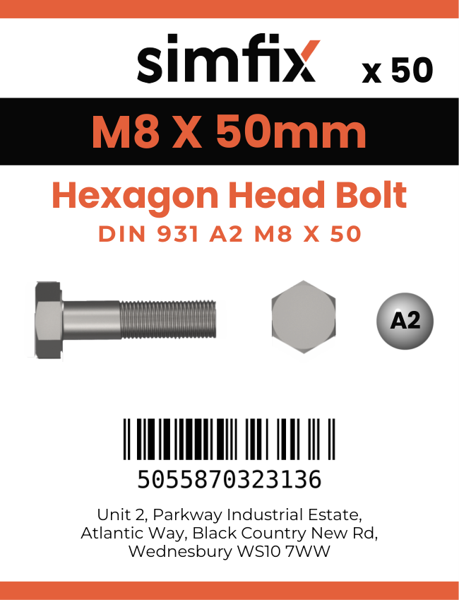 Simfix product label - 4014A20805070PK50-SIM