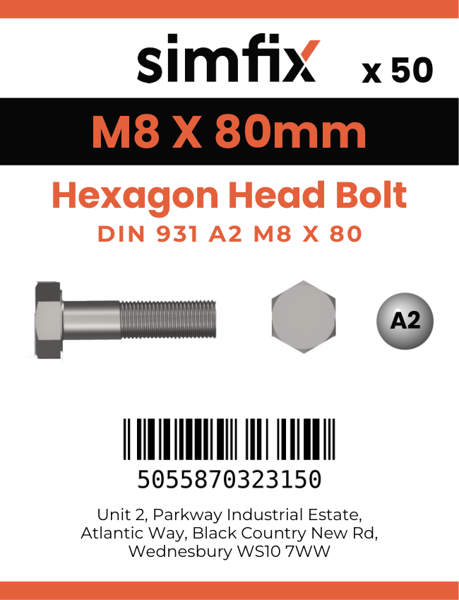 Simfix product label - 4014A20808070PK50-SIM