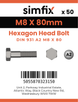 Simfix product label - 4014A20808070PK50-SIM