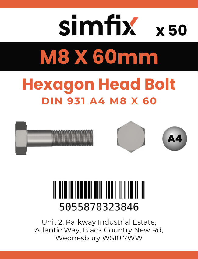Simfix product label - 4014A40806070PK50-SIM