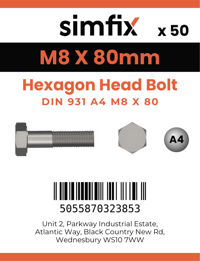 Simfix product label - 4014A40808070PK50-SIM