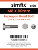 Simfix product label - 4014A40808070PK50-SIM