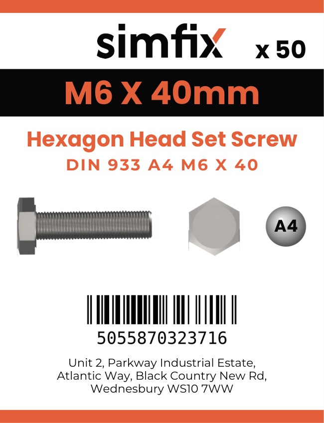 Simfix product label - 4017A40604070PK50-SIM
