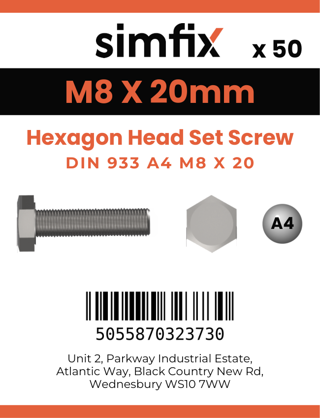 Simfix product label - 4017A40802070PK50-SIM