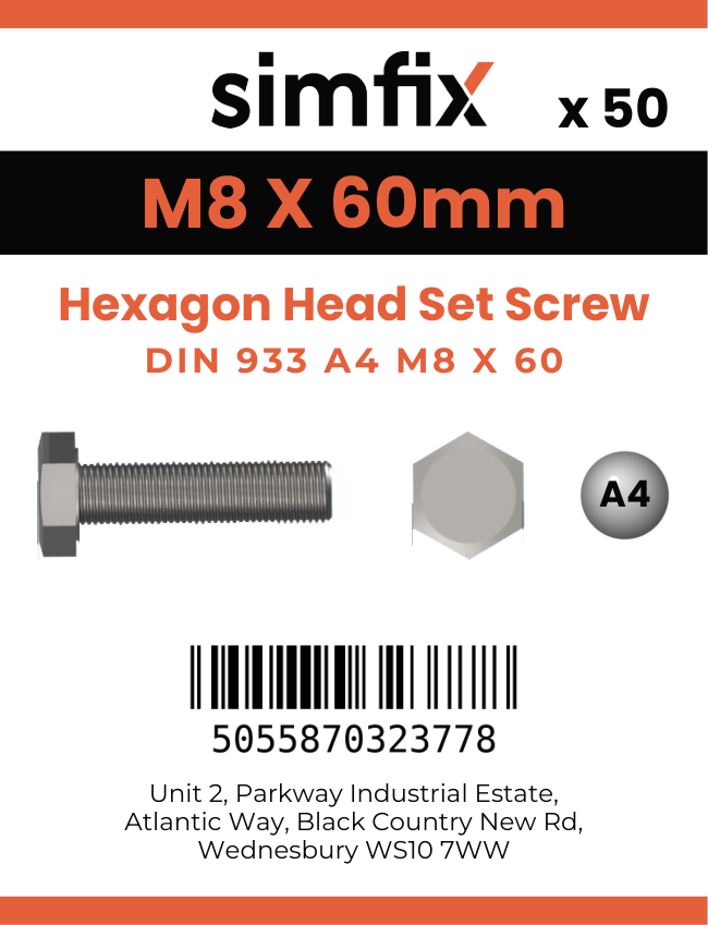 Simfix product label - 4017A40806070PK50-SIM