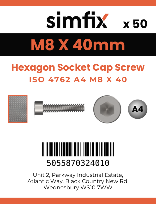 Simfix product label - 4762A40804070PK50-SIM