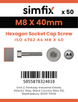 Simfix product label - 4762A40804070PK50-SIM