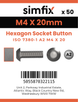 Simfix product label - 7380A204020PK50-SIM