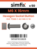 Simfix product label - 7380A206016PK50-SIM