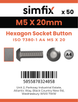 Simfix product label - 7380A405020PK50-SIM