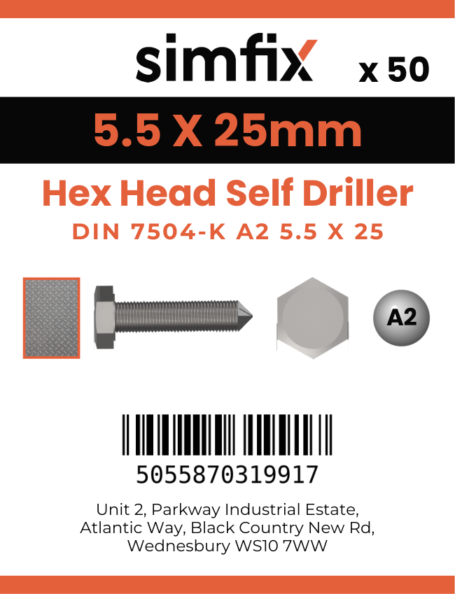 Simfix product label - 7504KA255025PK50-SIM