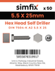 Simfix product label - 7504KA255025PK50-SIM