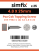 Simfix product label - 7982CA248025ZPK25-SIM