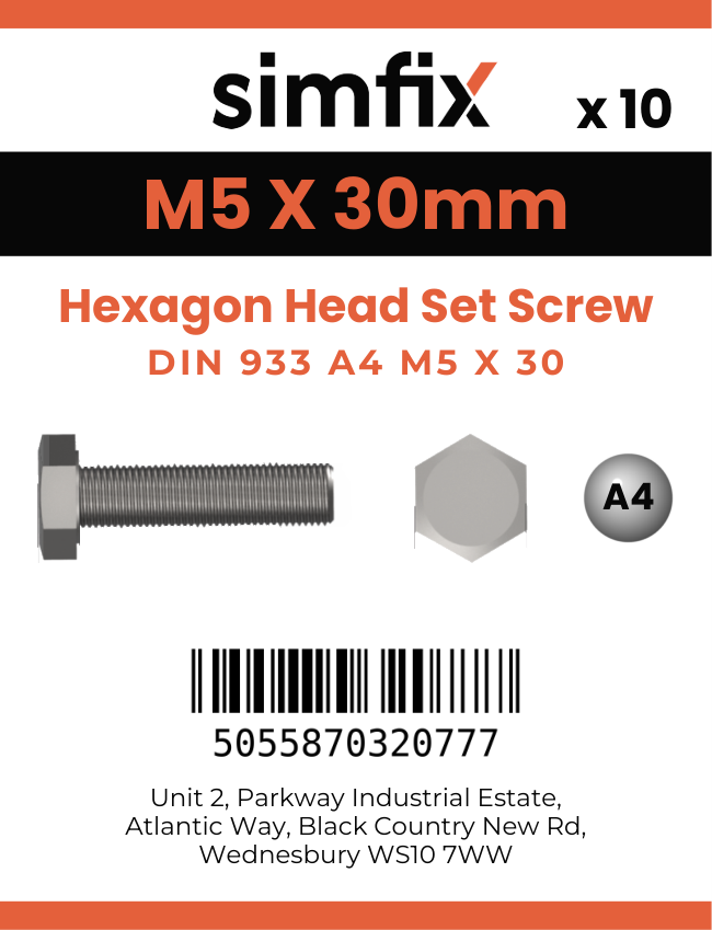 Simfix product label - 933A40503070PK10-SIM