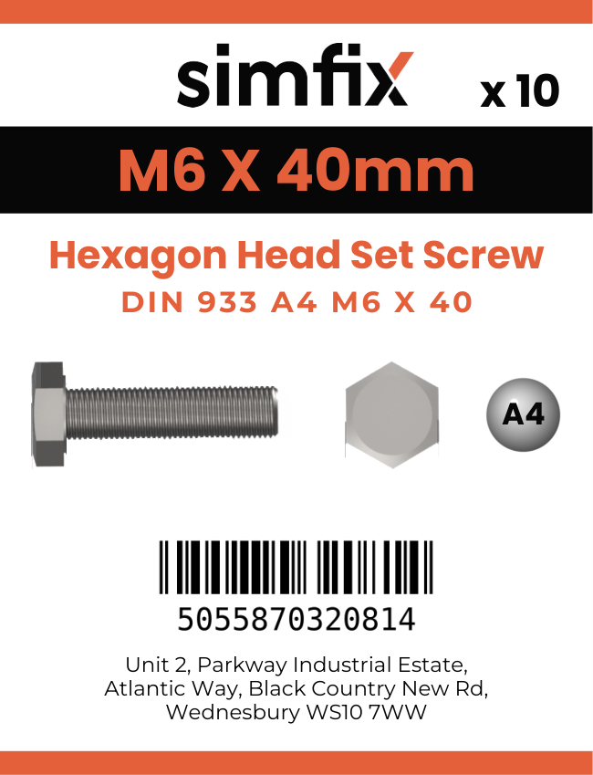 Simfix product label - 933A40604070PK10-SIM