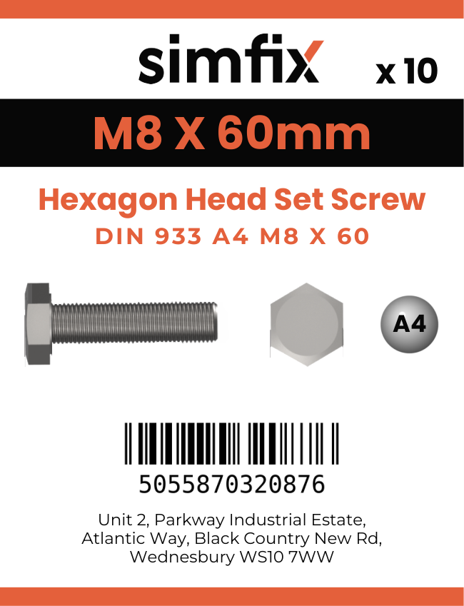 Simfix product label - 933A40806070PK10-SIM