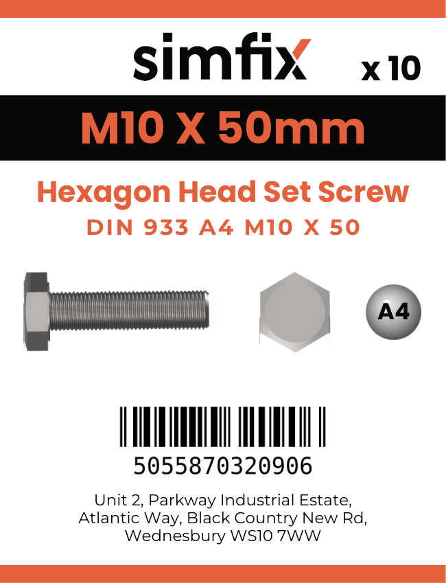 Simfix product label - 933A41005070PK10-SIM