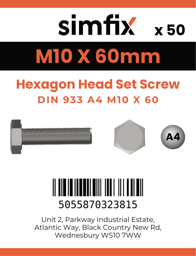 Simfix product label - 933A41006080PK50-SIM