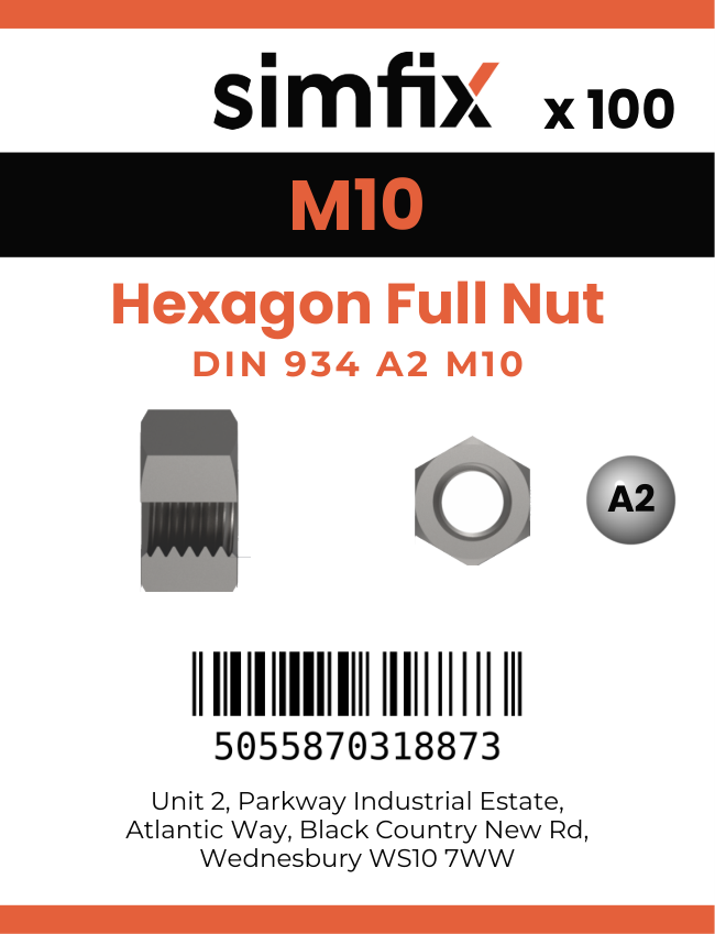 Simfix product label - 934A20100PK100-SIM