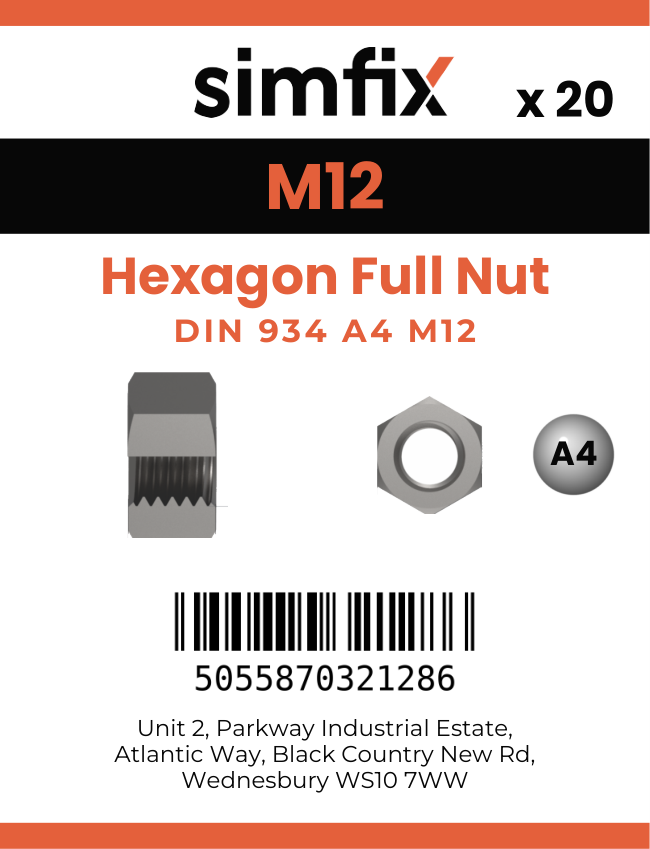 Simfix product label - 934A4012080PK20-SIM