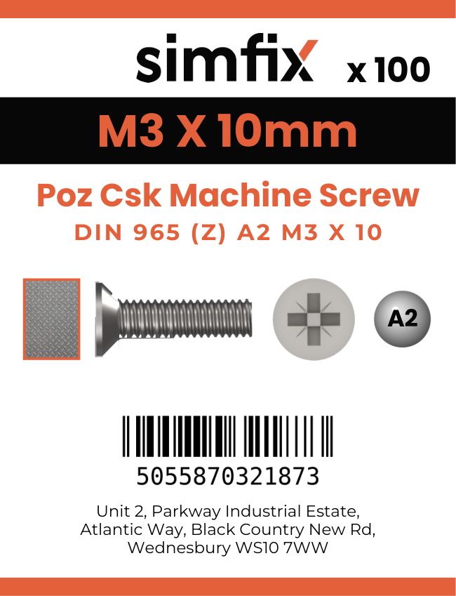 Simfix product label - 965A203010ZPK100-SIM