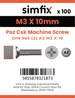 Simfix product label - 965A203010ZPK100-SIM