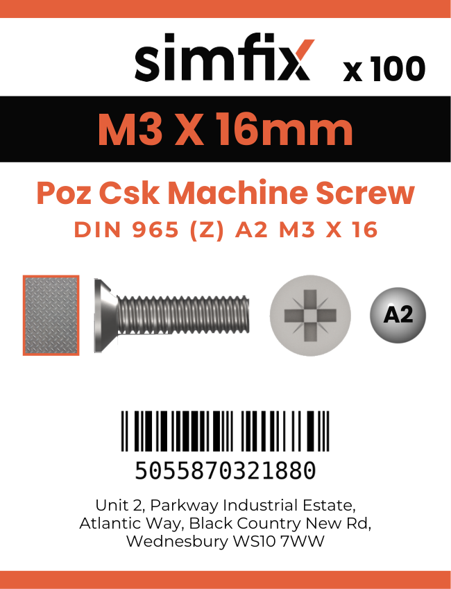 Simfix product label - 965A203016ZPK100-SIM
