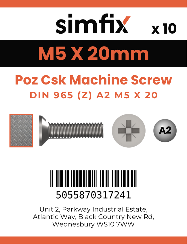 Simfix product label - 965A205020ZPK10-SIM