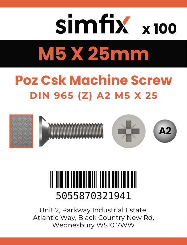 Simfix product label - 965A205025ZPK100-SIM