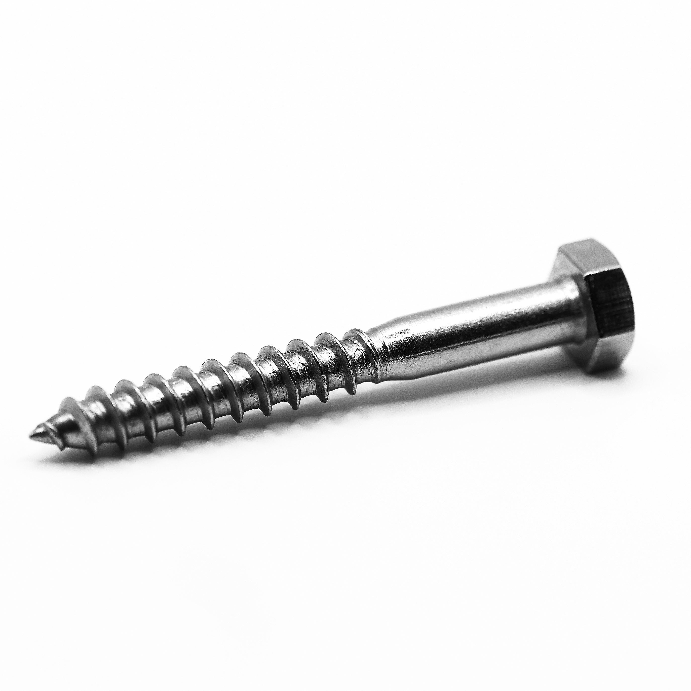 10mm x 100mm hex head coach screw A2 stainless DIN 571