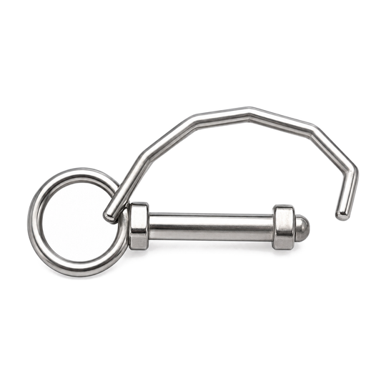 Spring hook with special opening and eyelet, A4 (316) stainless steel
