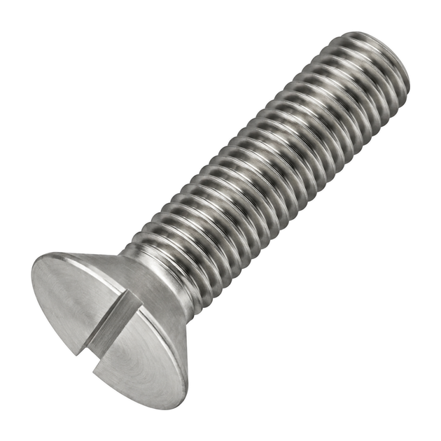 Countersunk screw with slotted drive, stainless steel