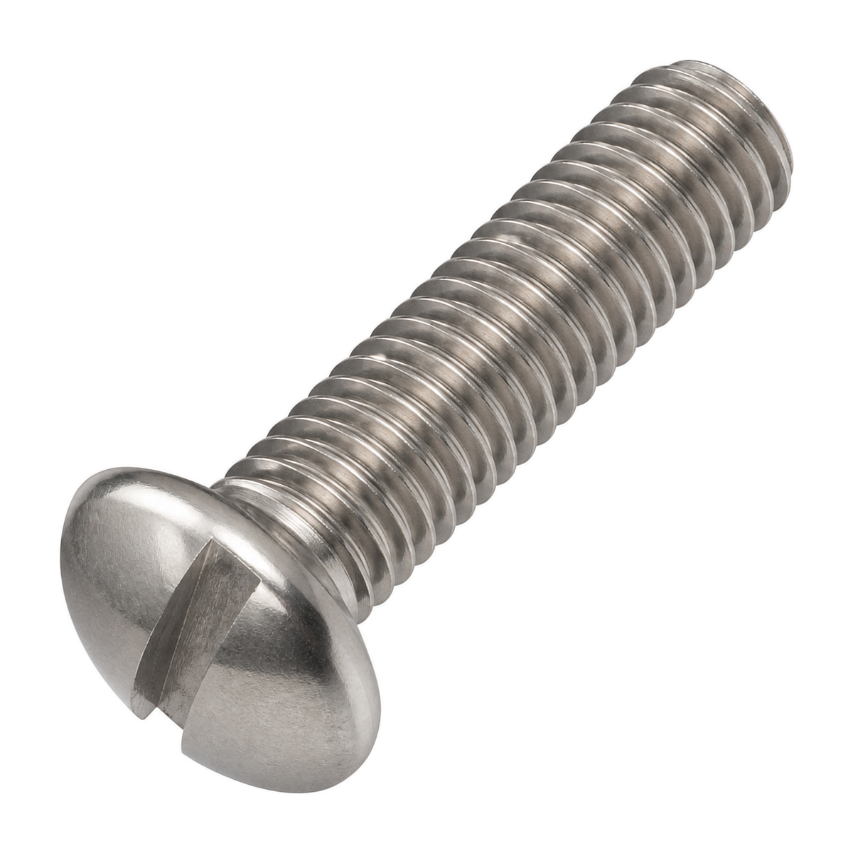 Pan head screw with slotted drive, A2 (304) stainless steel