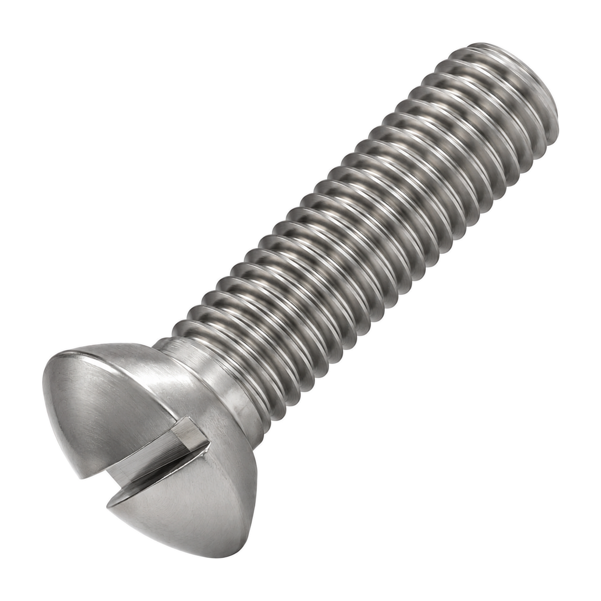 Pan head screw with slotted drive, A2 (304) stainless steel
