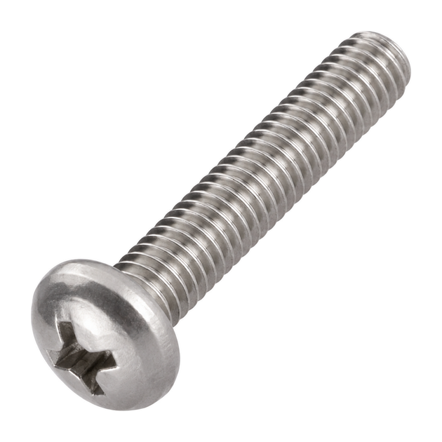 Pan head screw with Phillips drive, B18.6.3, A2 (304) stainless steel