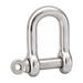 Straight D shackle, stainless steel