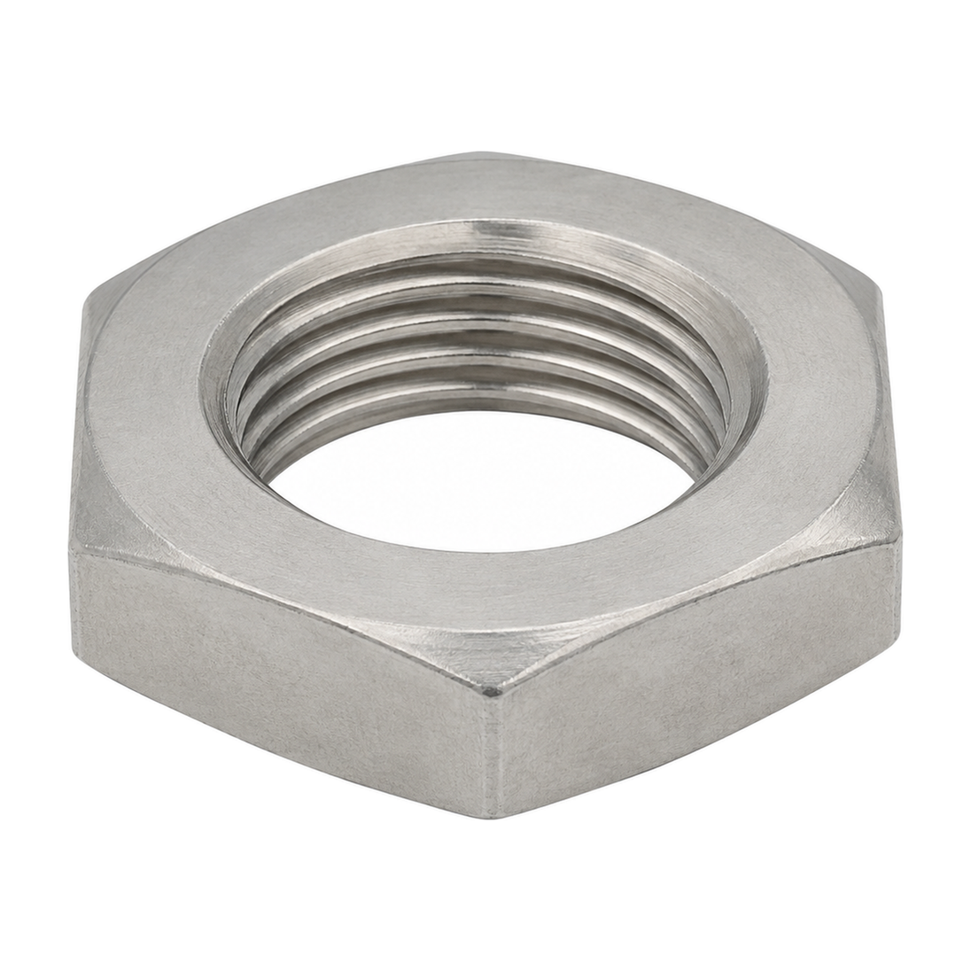 Hex jam nut, stainless steel
