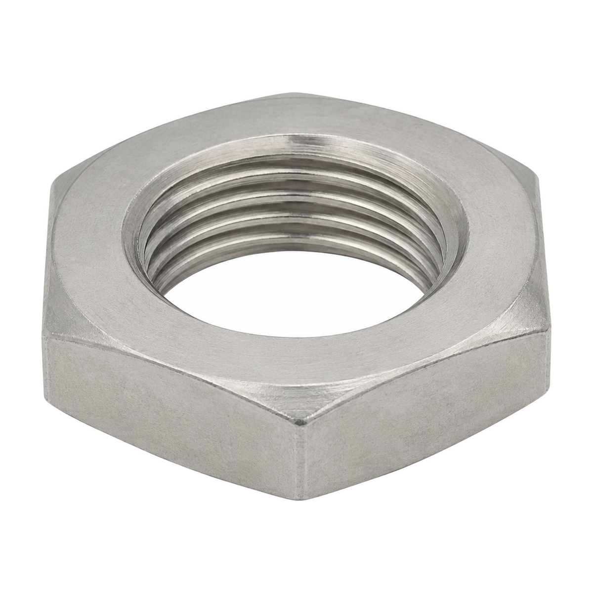 Hex jam nut, stainless steel