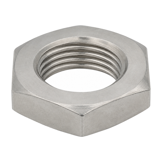 Hex jam nut, stainless steel