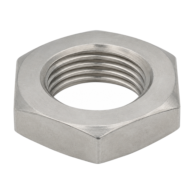 Hex jam nut, stainless steel