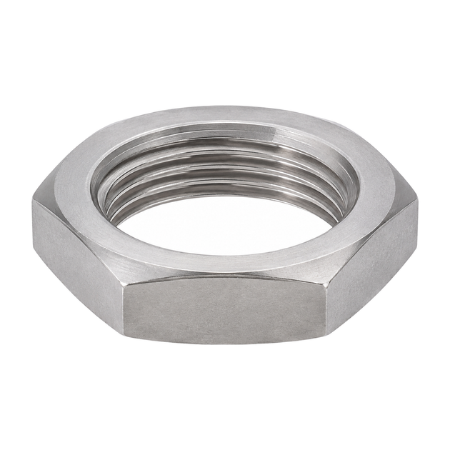 Hexagon lock nut, left hand thread, A4 (316) stainless steel
