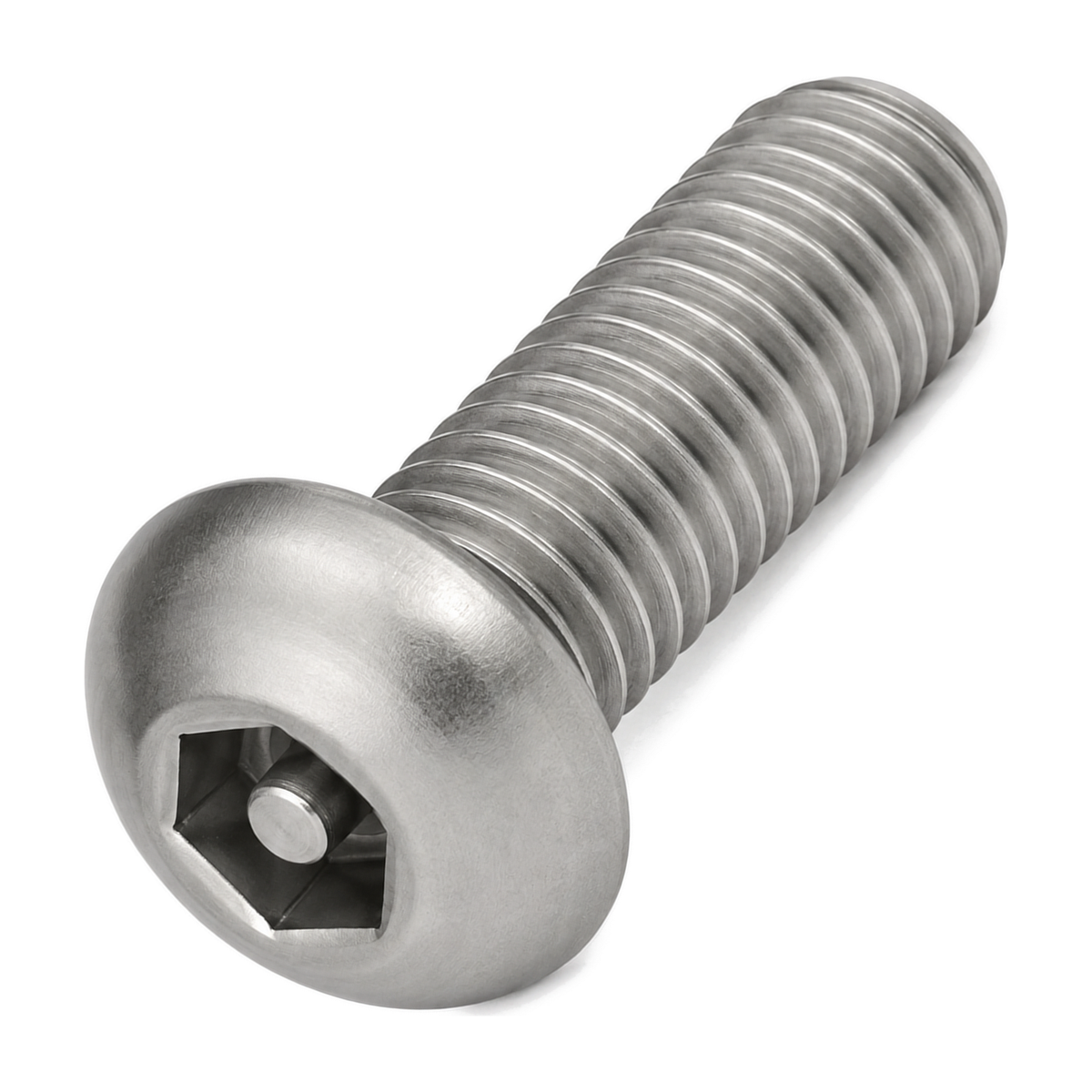 Pin hex button head security screw, ISO 7380, A2 (304) stainless steel