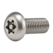 Six lobe pin button head security screw, A2 (304) stainless steel