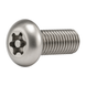 Six lobe pin button head security screw, A2 (304) stainless steel